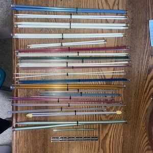 Large Lot Of Paired Knitting Needles BOYE Hero‎ Bates England